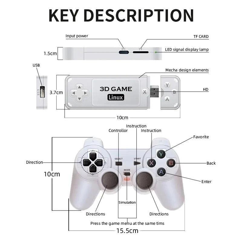 BOYHOM Y6 2.4G Wireless Retro TV Game Stick 4K HD Portable Family Console Multiplayer Support 64GB 128GB AIGAME 905X2