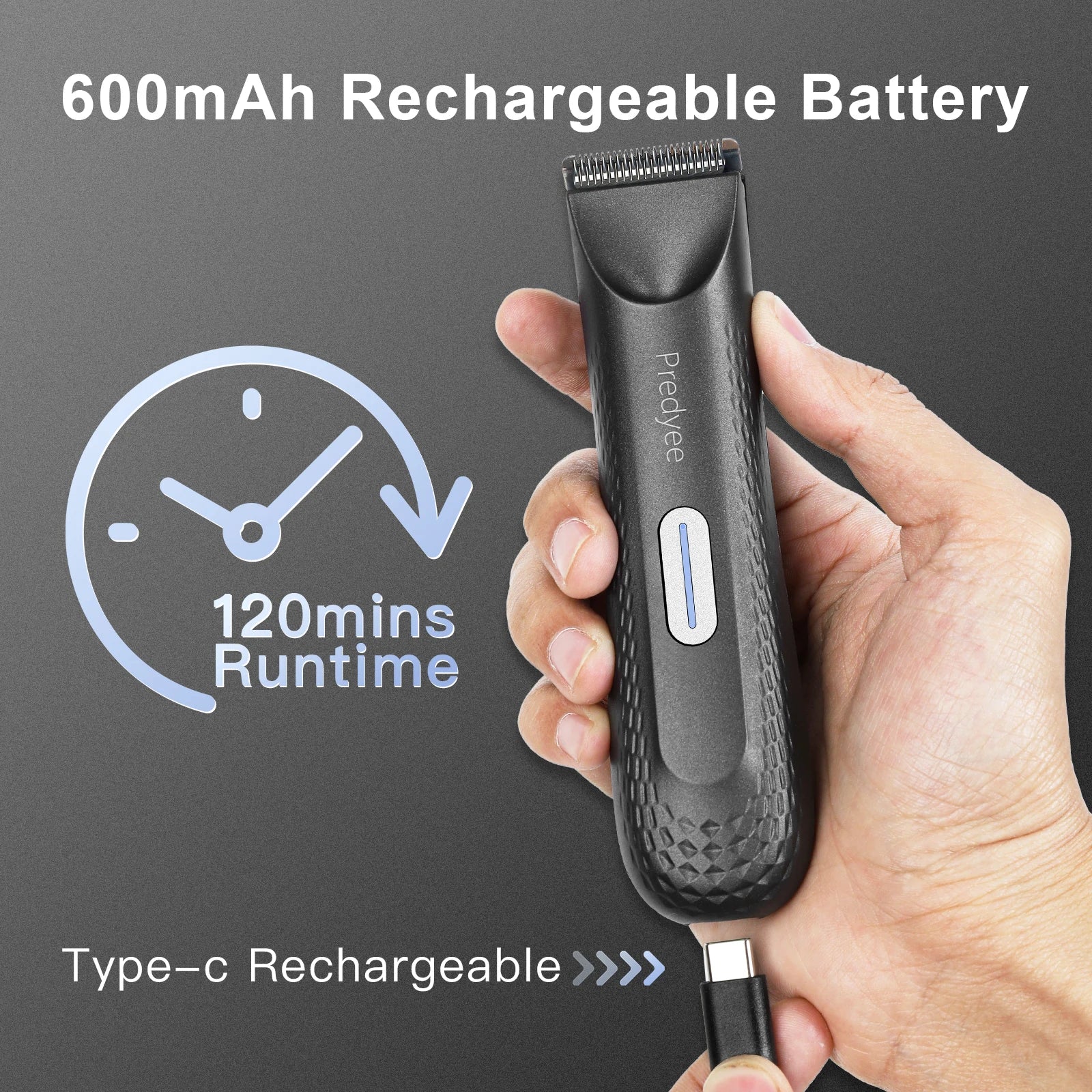 Electric Trimmer for Men's Groin Hair: Waterproof Groomer