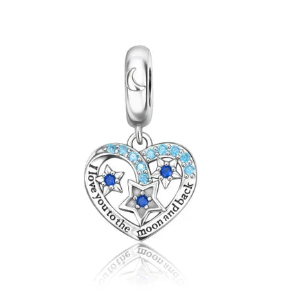 925 Sterling Silver Heart Wings Infinity Charm Gift Box Compatible with Pendant Bracelet Necklace for Ladies DIY Fine Jewelry