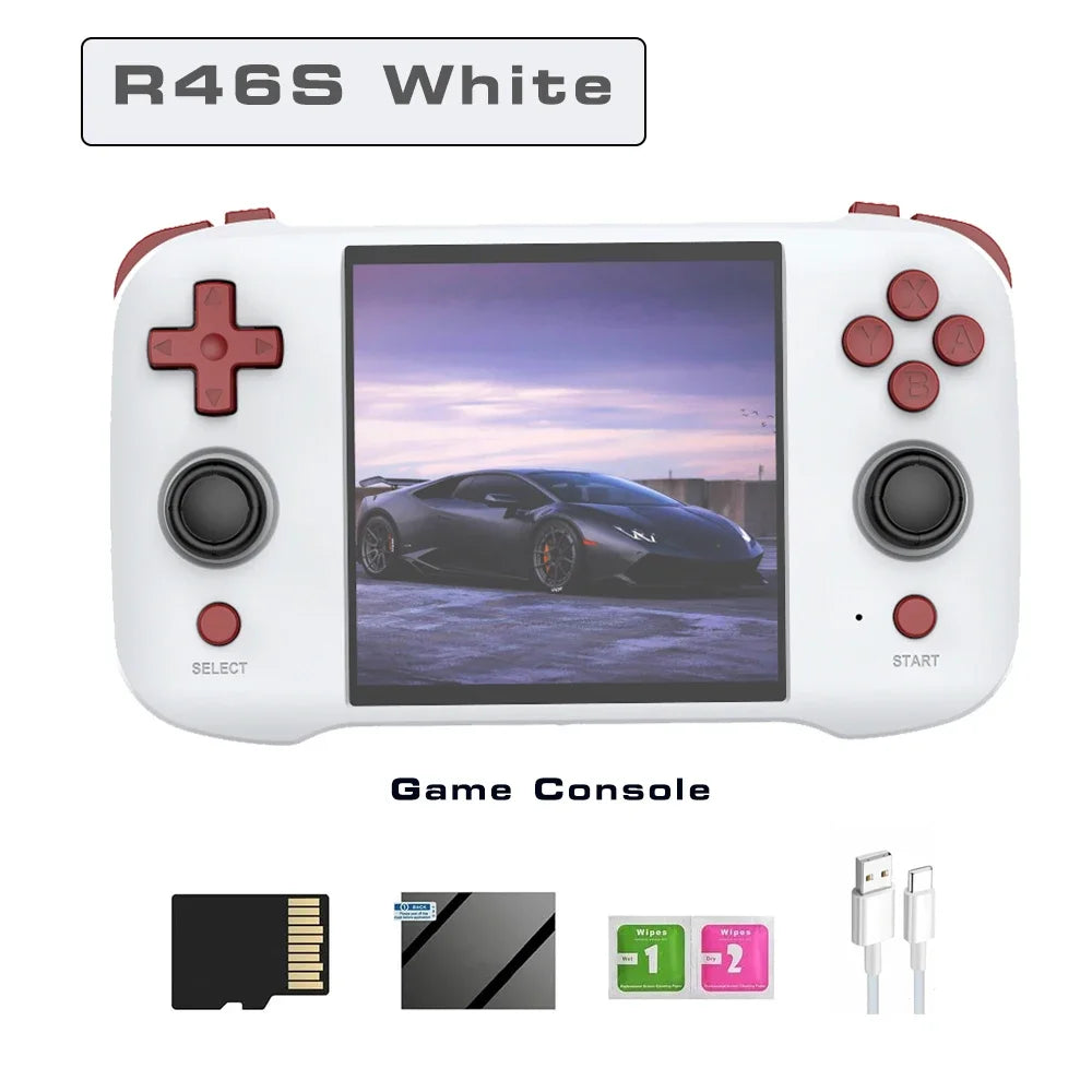 BOYHOM R46S Retro Handheld Game Console Linux RK3566 4.0 Inch IPS Screen 15000 Games Portable Mini HDMI 4000mAh Battery Kids Gift