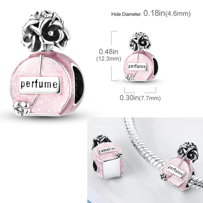 Pink Butterfly Luminous Firefly Dangle Charms 925 Sterling Silver Beads for DIY Jewelry KTC842