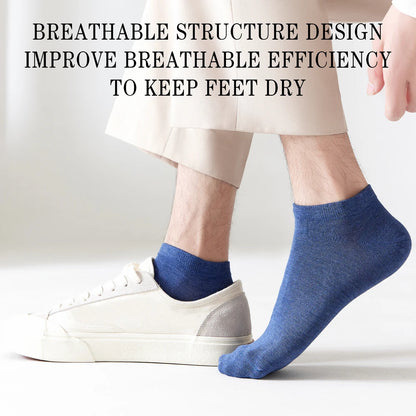5 Pairs Bamboo Fiber Men No Show Breathable Ankle Socks
