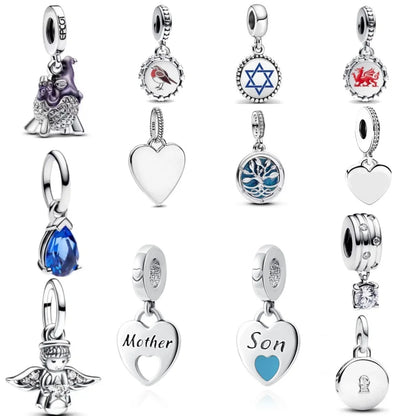 Mother Son Family Tree 925 Silver DIY Bead Bracelet Necklace Jewelry Gift for New Moms