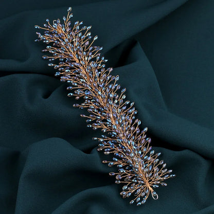 Luxury Handmade Bridal Hair Hoop with Crystal Rhinestone Headwear for Women Elegant Hair Ornament Jewelry