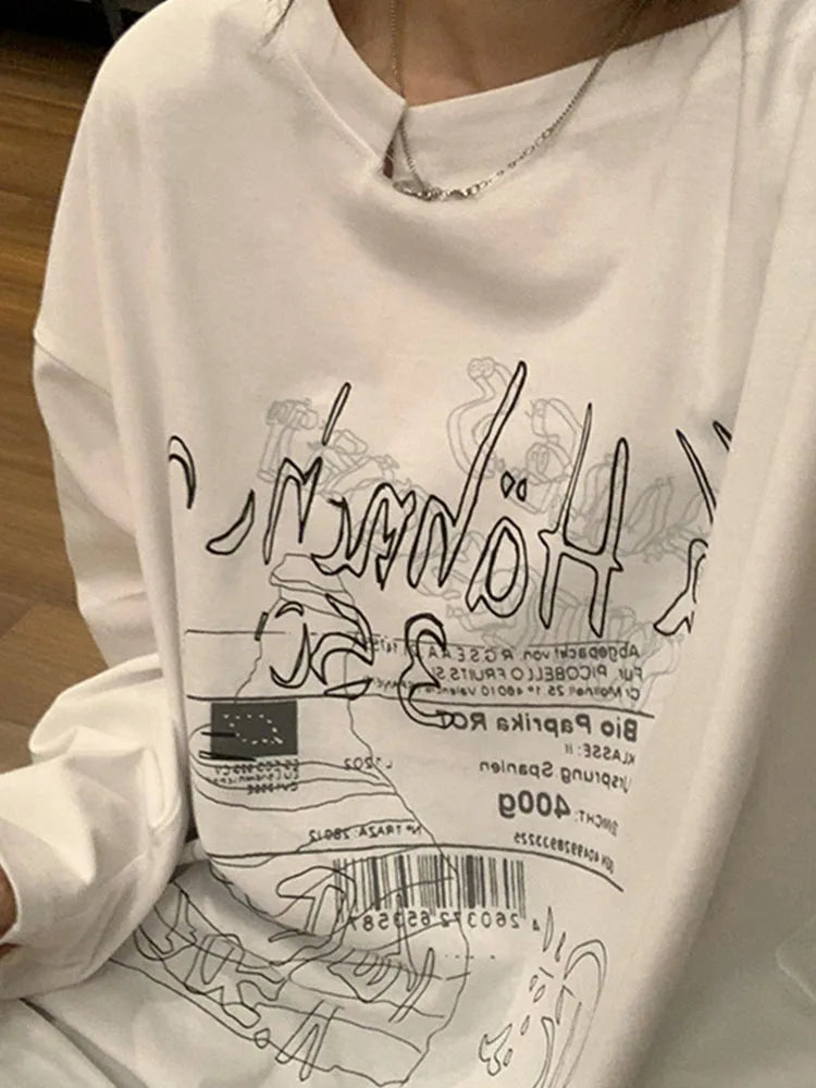 Dozw Y2K T Shirt Fairy Grunge Vintage Letter Print Women