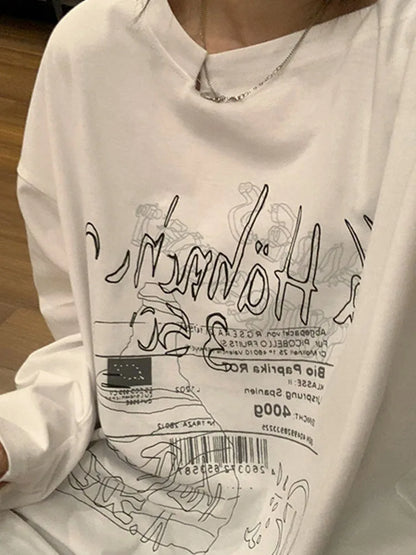 Dozw Y2K T Shirt Fairy Grunge Vintage Letter Print Women