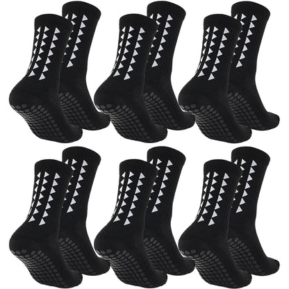 6 Pairs Grip Towel Bottom Sport Socks For Men Women