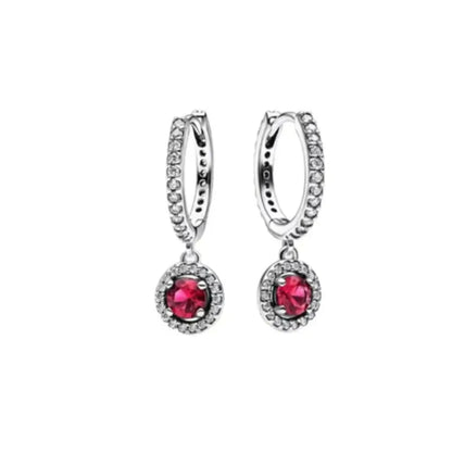European 925 Silver Blue Snowflake Moon And Heart Zircon Stud Earrings For Women Holiday Exquisite Charm Jewelry