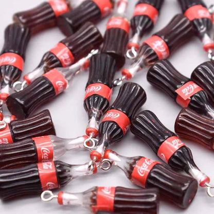 Charming 3D Drink Bottle Resin Pendants for DIY Jewelry and Keychains