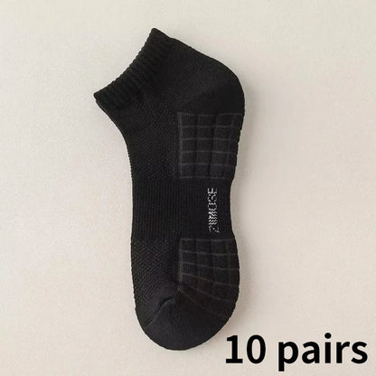 10 Pairs Men’s Thickened Cotton Winter Sports Socks Velvet Towel Bottom Mid Tube Basketball Socks