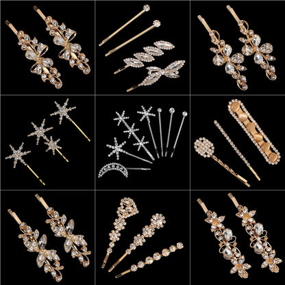 Elegant Bridal Rhinestone Hairpins For Women With Cubic Zirconia Gems