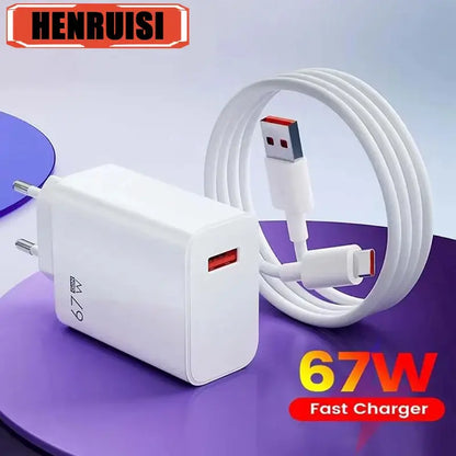 For Xiaomi 67W USB Super Fast Charger 6A Type C Power Adapter