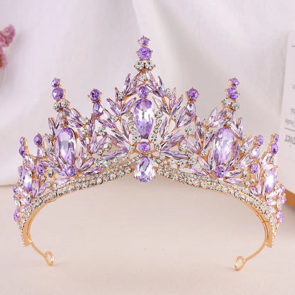 Diezi Baroque Vintage Crystal Tiara Crown for Women and Girls Wedding Party Elegant Rhinestone Hair Jewelry