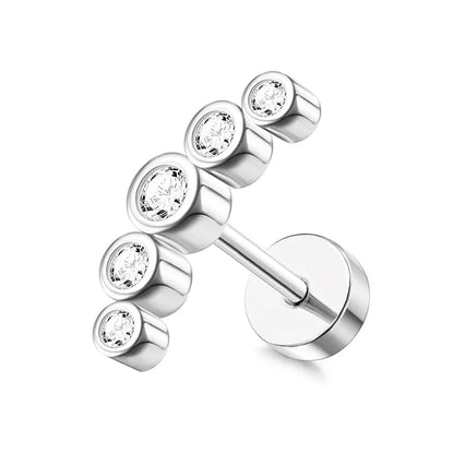 Drperfect Surgical Steel Butterfly Flower Cartilage Stud Earrings for Women with Screw-Back Design
