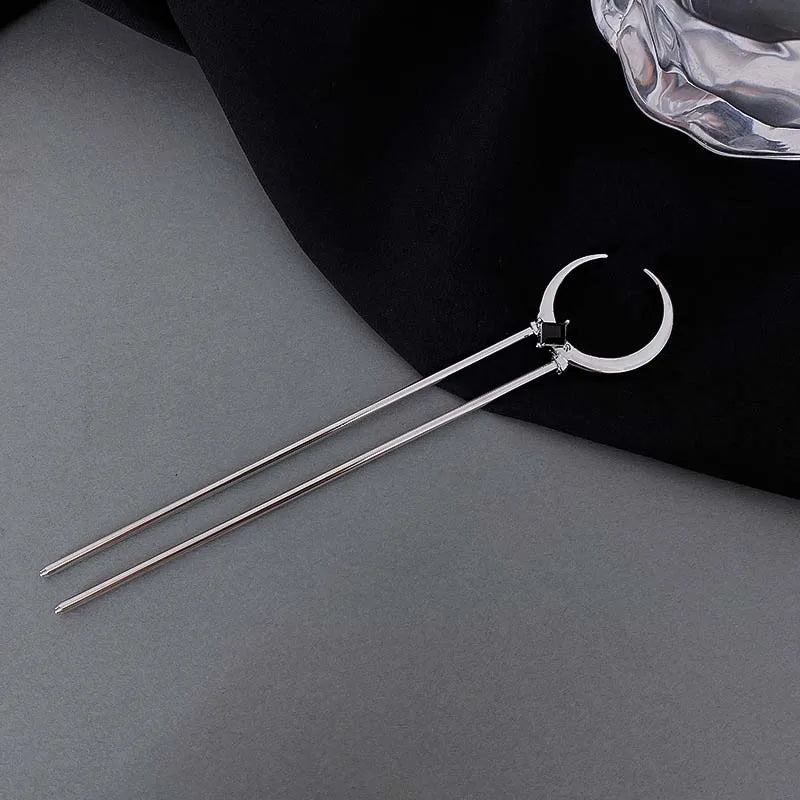 Elegant Vintage Rose Metal Hair Sticks with Sword and Snake Design for Women