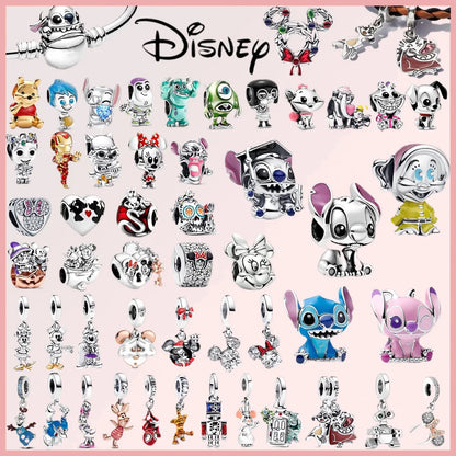 Disney 925 Sterling Silver Stitch Minnie Winnie Dangle