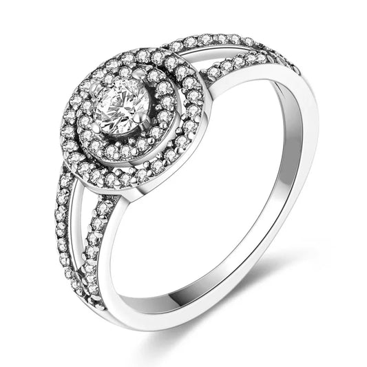 Silver Plated Luxury Stackable Ring with Infinite Flower Design and Zircon for Women Engagement and Wedding Parties APTR046