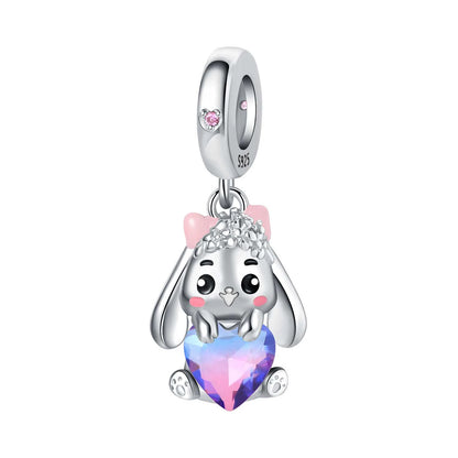 925 Sterling Silver Cute Pet Animal Pendant Charm Gift