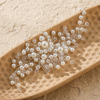 Korean Pearl Hair Combs - Handmade Hairpins & Clips for Women, Brides & Girls GE-20