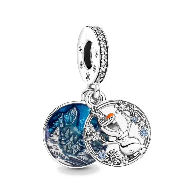 Exquisite 925 Silver Heart-Shaped Beads with Deer Pendant for European Bracelets DIY Jewelry