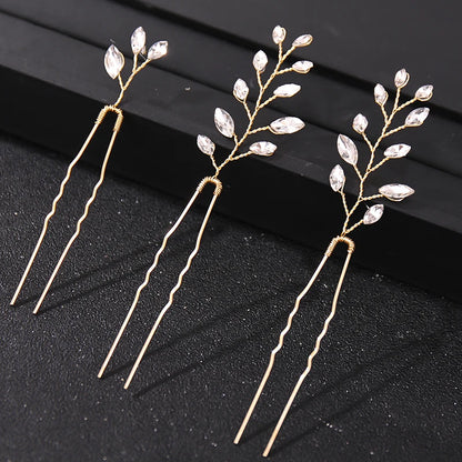 Elegant Crystal Pearl Rhinestone Hairpins for Women Bridal Party Accessories