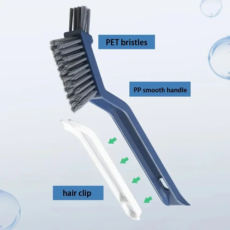 Effective Cleaning Brush for Corners and Gaps - 2-in-1 Multipurpose Tile and Bathroom Brush