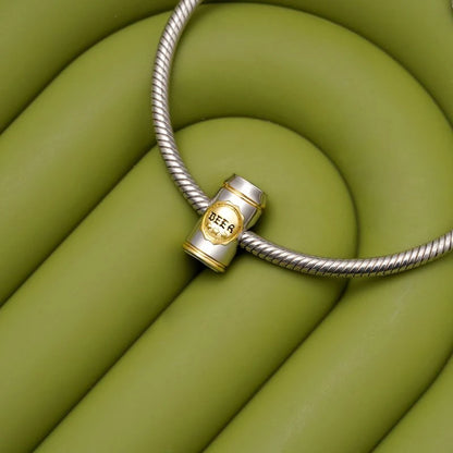 925 Sterling Silver Beer Bottle Popcorn Charm Bead Pendant