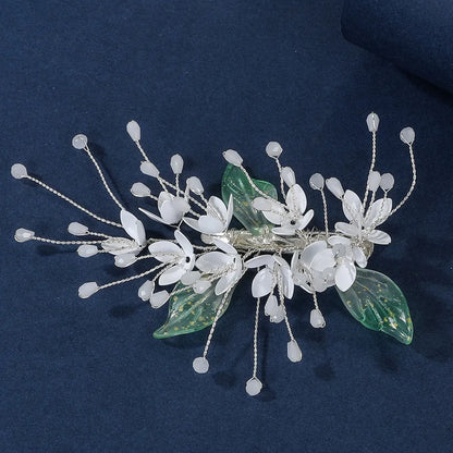 Elegant Bridal Pearl Hairpins Gold Metal Flower Hair Accessories for Women and Girls