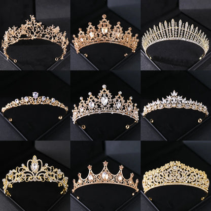 Gold Crystal Bridal Tiara - Top-Rated Rhinestone Headband for Weddings