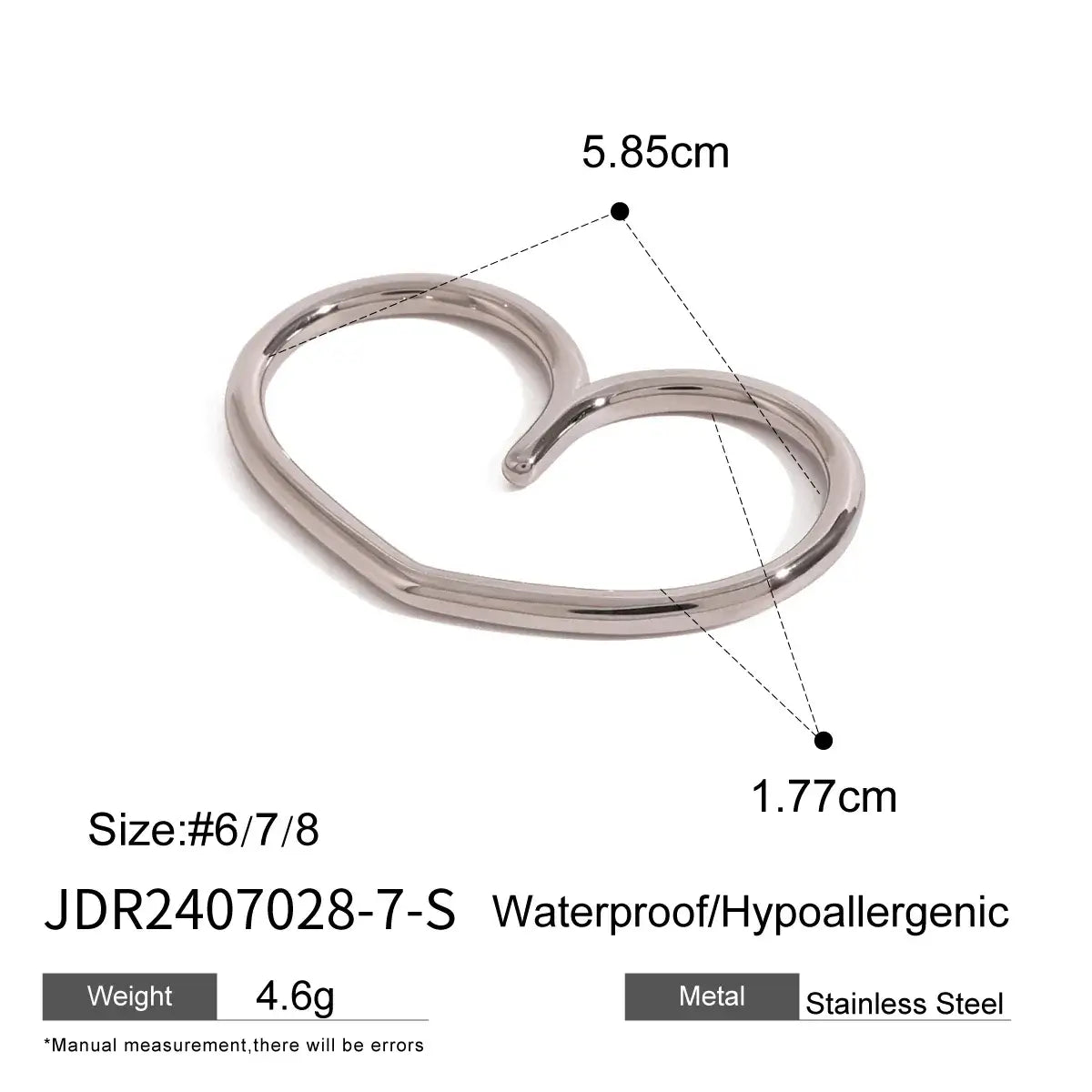 Youthway Minimalist Geometric Double Finger Ring Set 18K Gold Plated JDR2407028-S 7