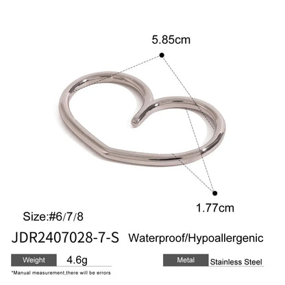 Youthway Minimalist Geometric Double Finger Ring Set 18K Gold Plated JDR2407028-S 7