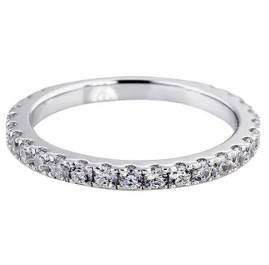 Real 100 Percent 925 Sterling Silver Diamond Engagement Wedding Band Ring Set for Women