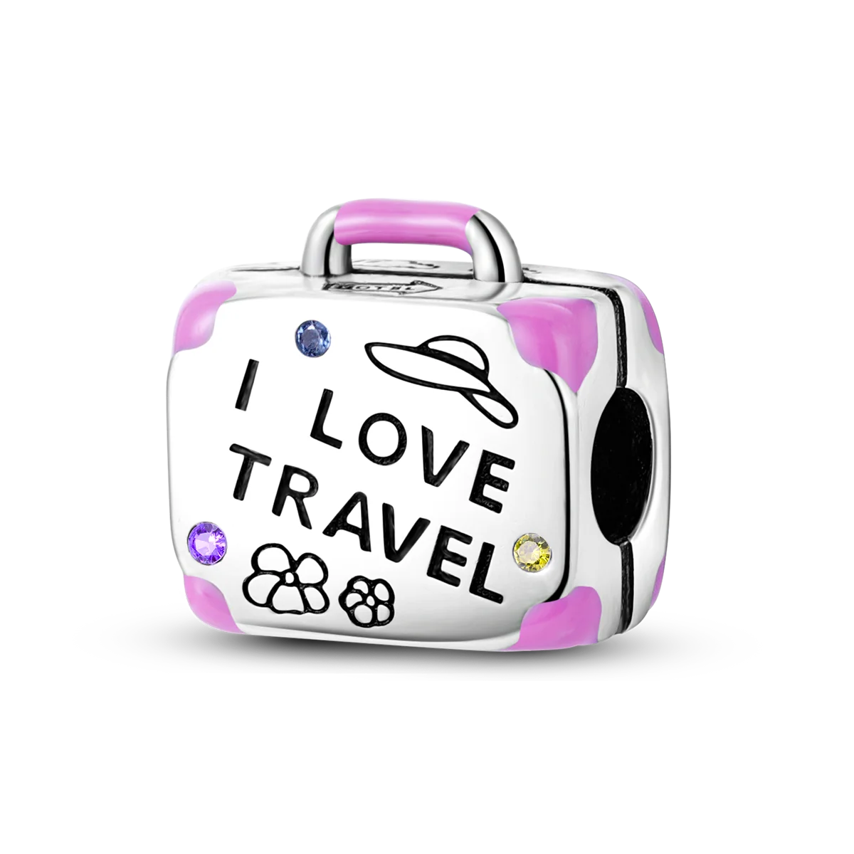 Travel Series 925 Silver Plane World Paris Charm Beads for Bracelet Jewelry Making KTC615