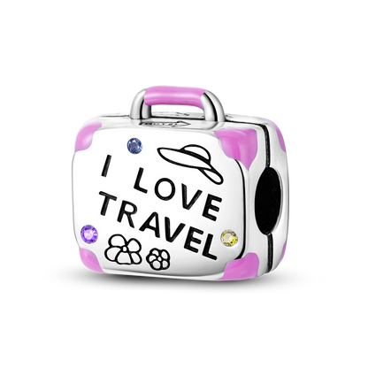 Travel Series 925 Silver Plane World Paris Charm Beads for Bracelet Jewelry Making KTC615