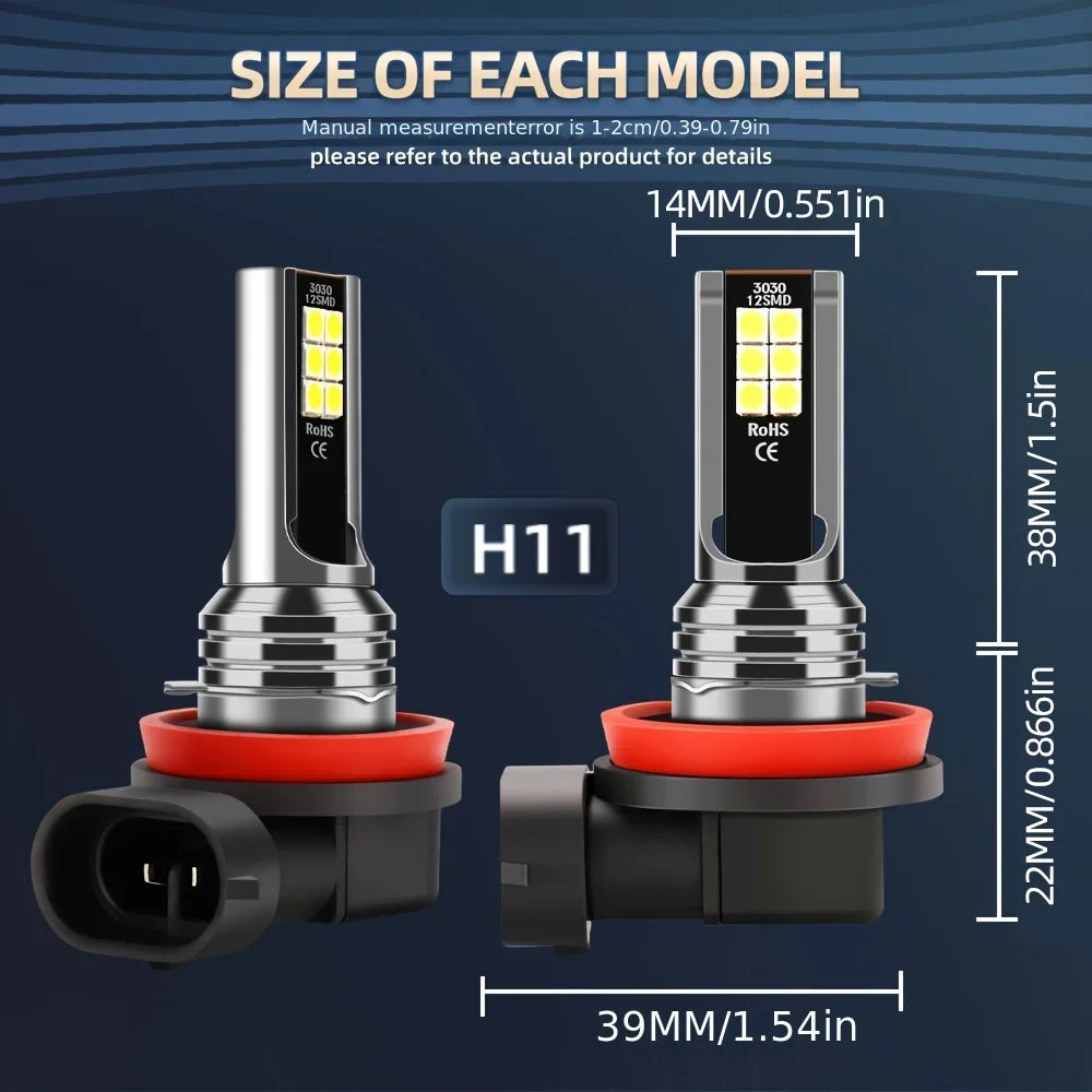 Honda Civic 2007-2015 Ultra Bright LED Headlight and Fog Bulbs Combo 6000K White 500% Brighter