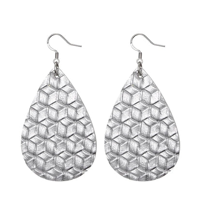 Elegant Faux Leather Teardrop Earrings for Women Lightweight Dangle Fashion Jewelry