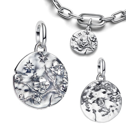 925 Sterling Silver Gold Star Moon Heart Charms Beads for DIY Jewelry Gifts
