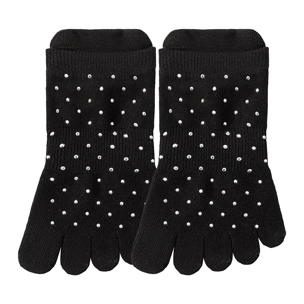 Celebrity Loved Womens Rhinestone Grip Yoga Toe Socks