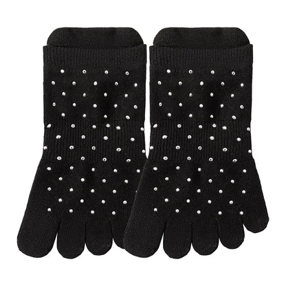Celebrity Loved Womens Rhinestone Grip Yoga Toe Socks