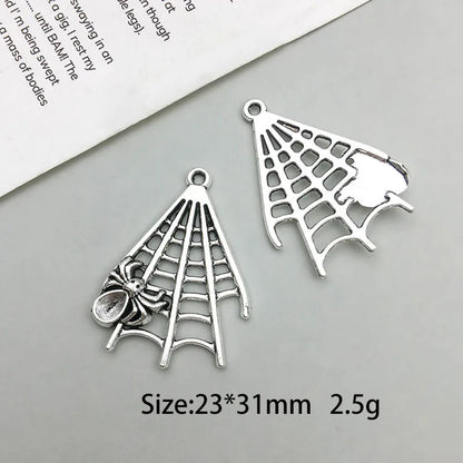 Antique Silver Spider Charms Set for DIY Halloween Jewelry Crafting