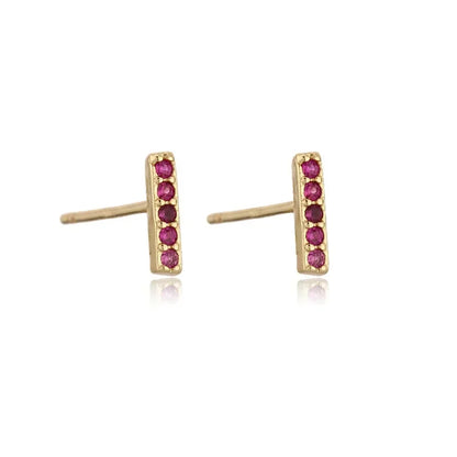 Rose Red Zircon Hoop Earrings for Women Minimalist Dangle Party Jewelry Trend 2025
