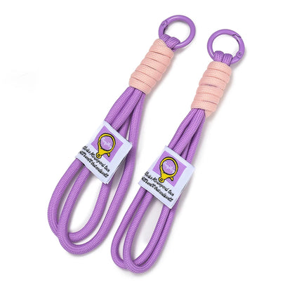 Iridescent Braid Rope Keychain Carabiner for Backpack and DIY Jewelry