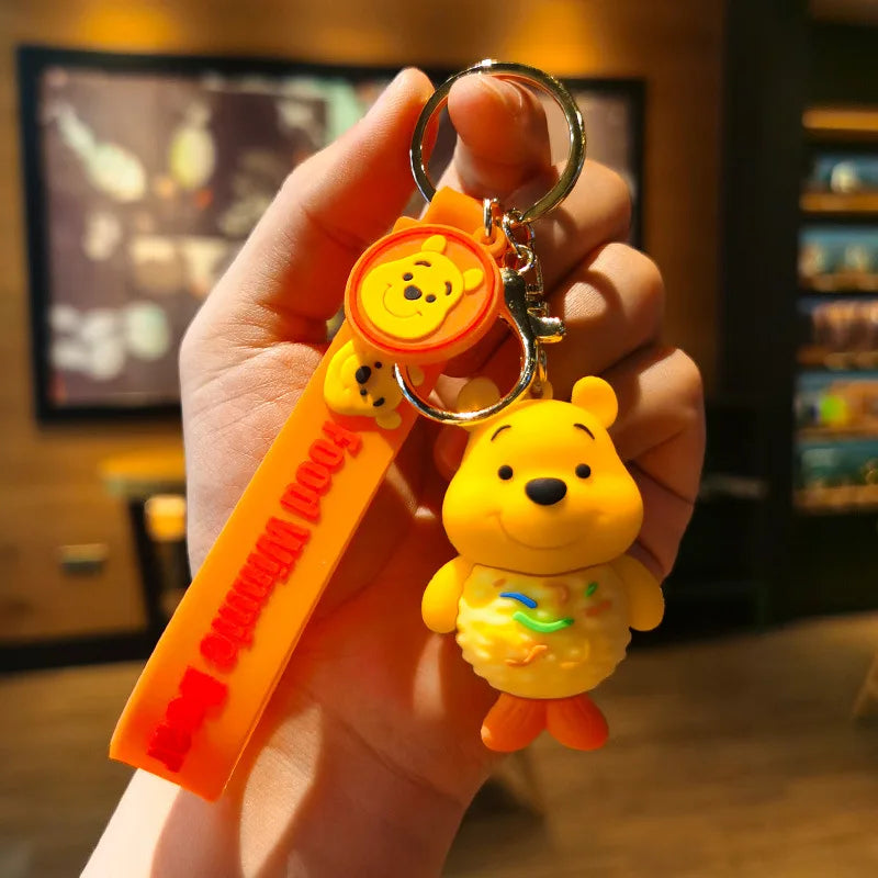Kawaii Anime Disney Keychain Set Featuring Mickey Mouse, Minnie, Lilo & Stitch