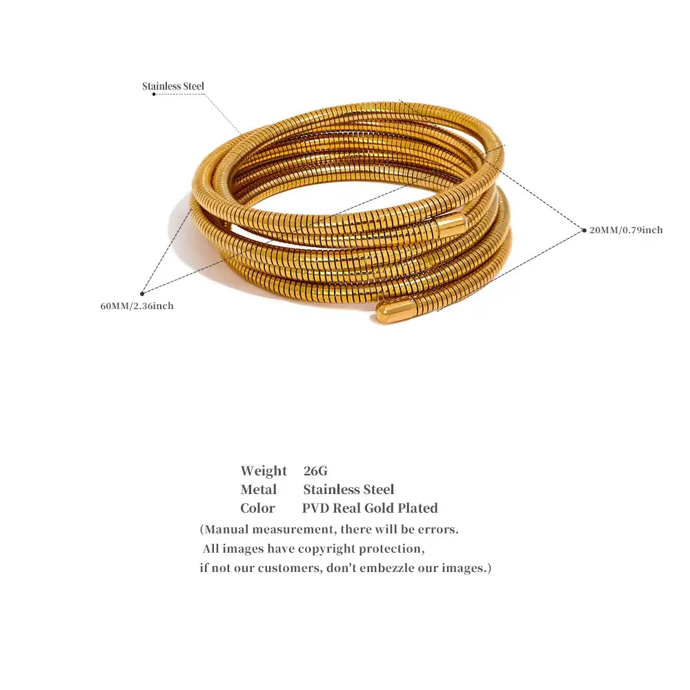 Yhpup Stainless Steel Stackable Multi Layer Bracelet Bangle