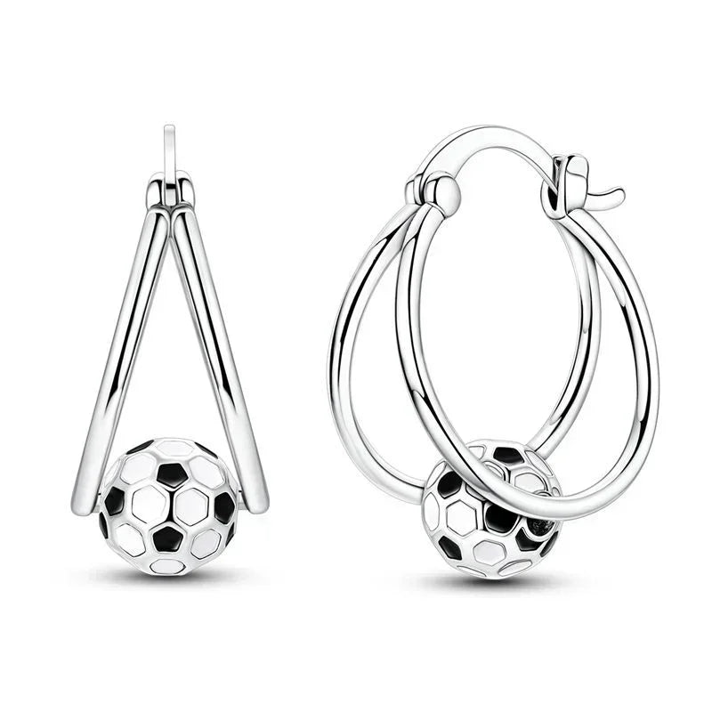 925 Sterling Silver Gold Hoop Earrings Halloween Pumpkin Skull Christmas Tree Zircon Studs for Women DIY Jewelry