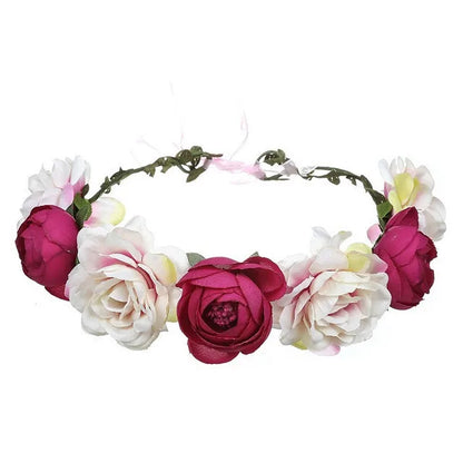 Romantic Rhinestone Floral Wreath Crown for Bridesmaids