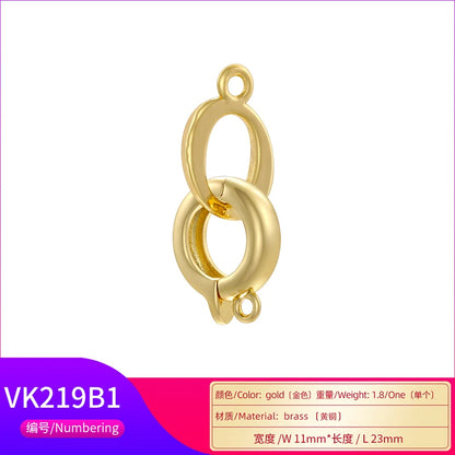 ZHUKOU 18K Gold Plated Connector Clasps for Jewelry Crafting in Four Elegant Styles