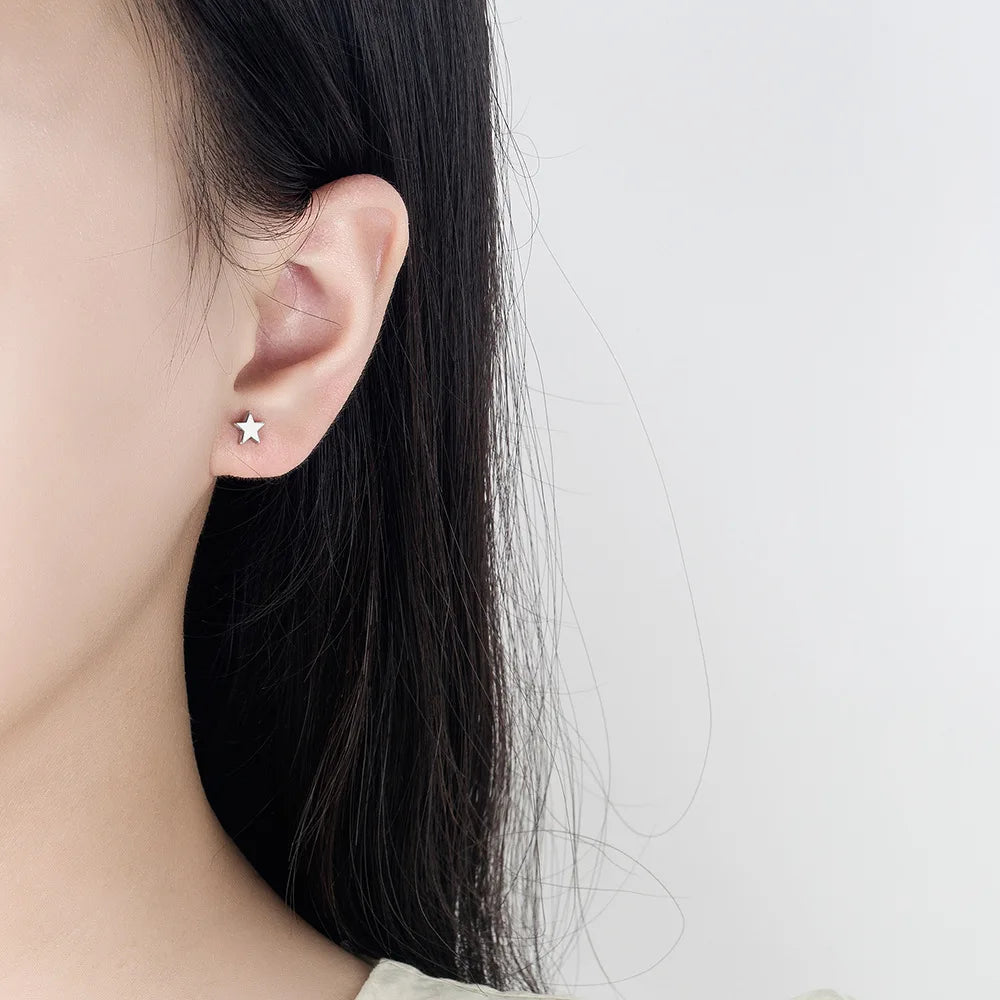 Elegant 925 Sterling Silver Star Cube Stud Earrings for Women by GaaBou
