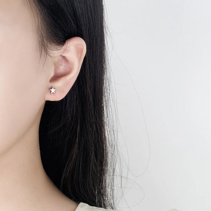 Elegant 925 Sterling Silver Star Cube Stud Earrings for Women by GaaBou