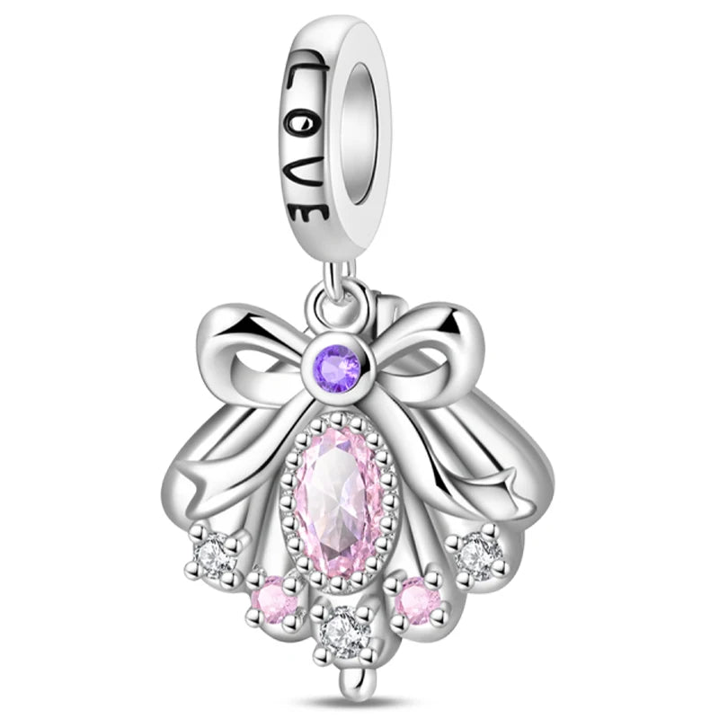 925 Sterling Silver Luminous Lantern Angel Cat Charm